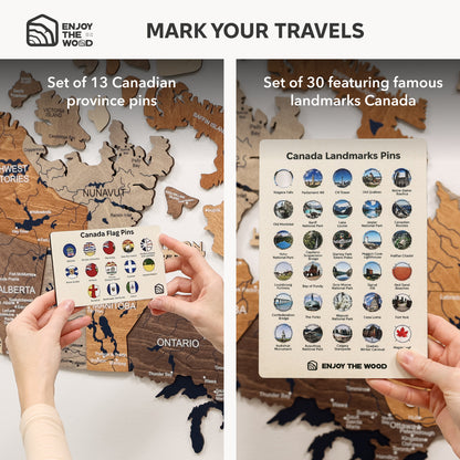 3D Canada Wooden Map Multicolor