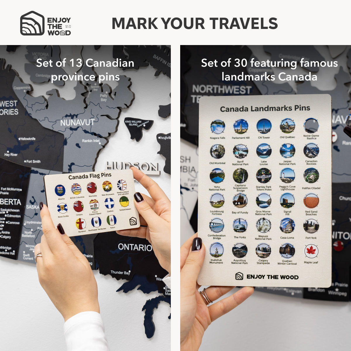 3D Canada Wooden Map Nordik