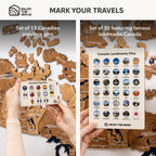 3D Canada Wooden Map Oak