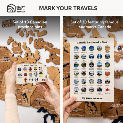 3D Canada Wooden Map Oak