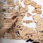 3D Canada Wooden Map Gold