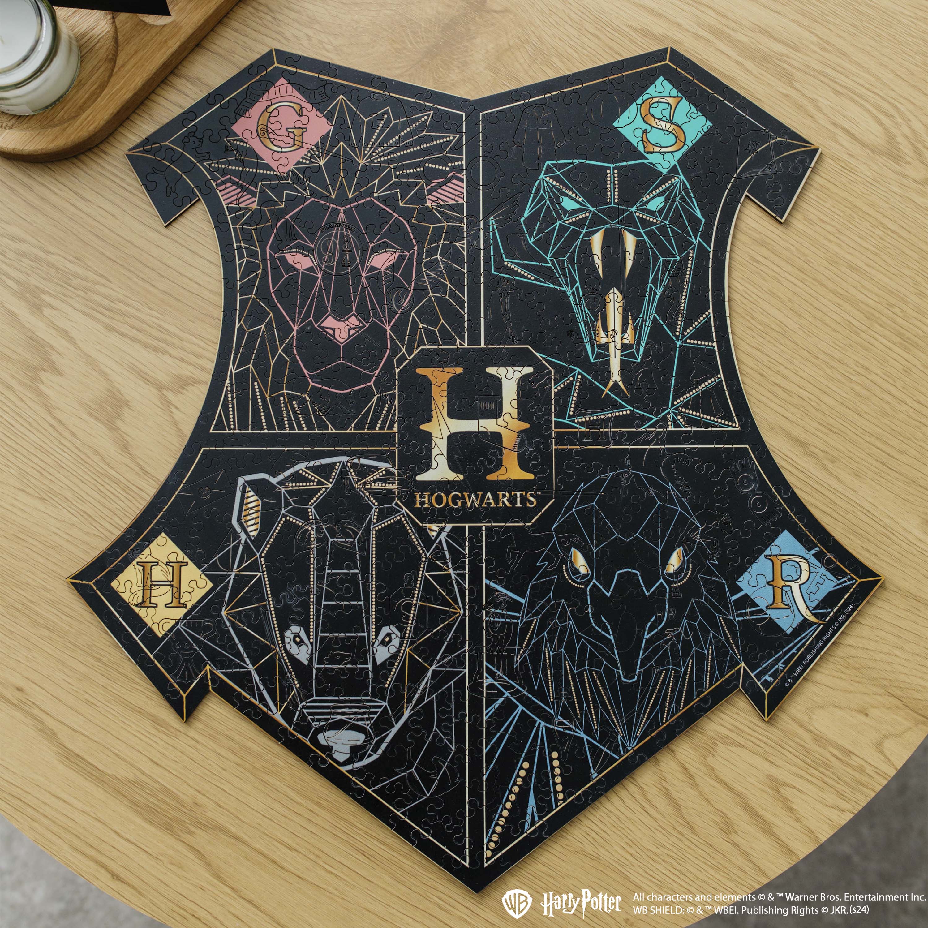 Дерев'яний класичний пазл Гаррі Поттер Хогвортс™ (чорний)