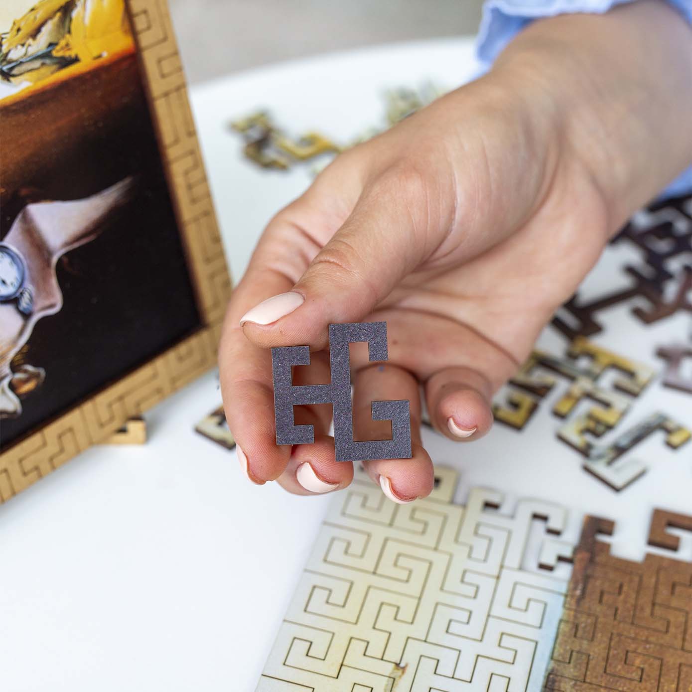 Wooden jigsaw maze puzzle The Persistence of Memory (Salvador Dali)