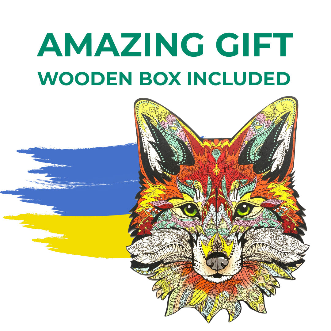 Дерев'яний пазл Лисиця