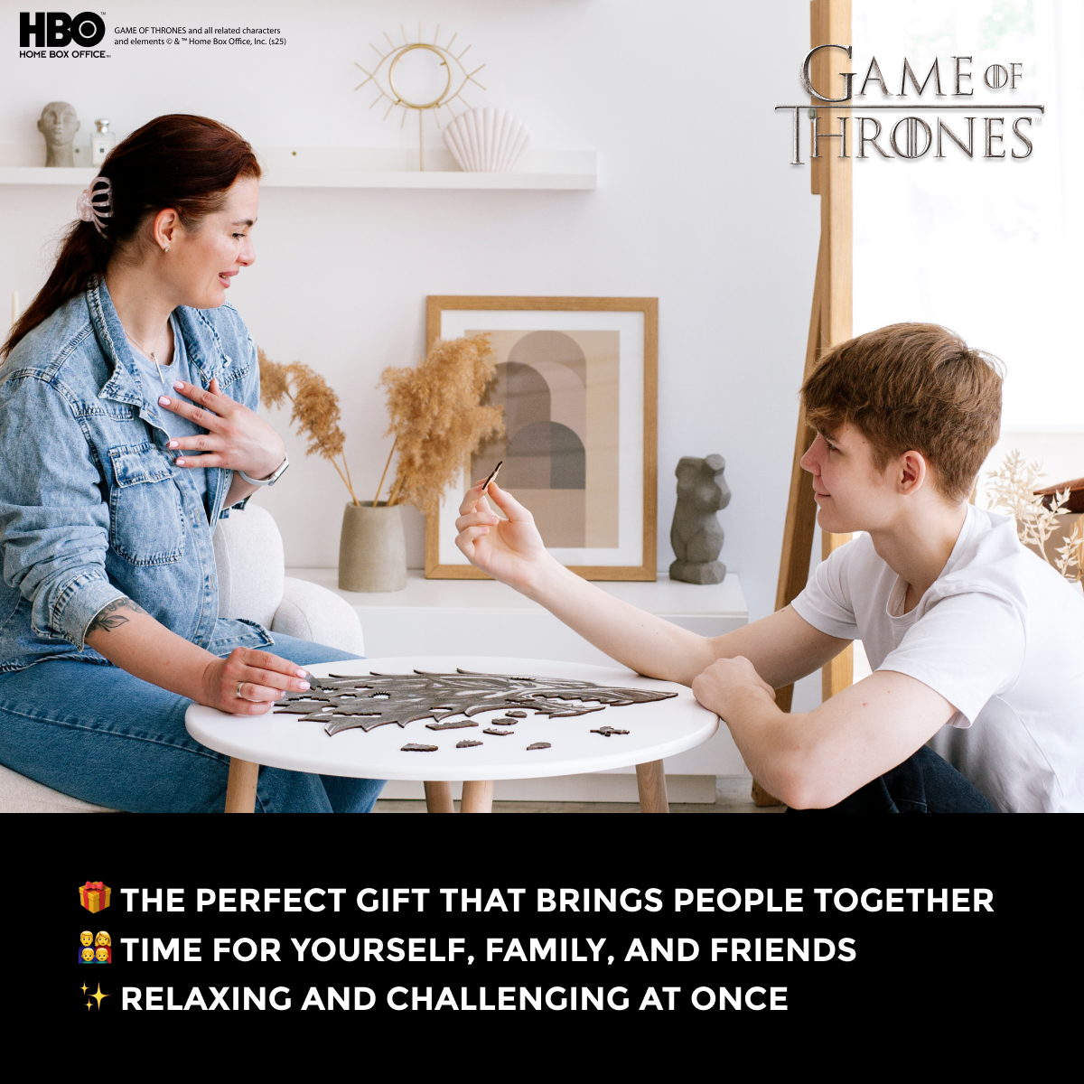 Wooden jigsaw puzzle Game of Thrones™ Metallic Sigils Stark
