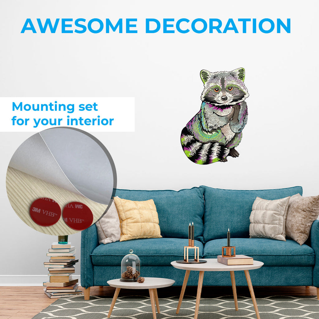 Дерев'яний пазл "Єнот"