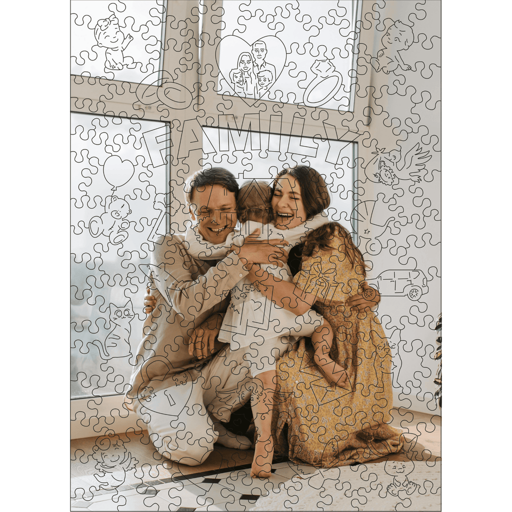 Custom Wooden Jigsaw Puzzle Family