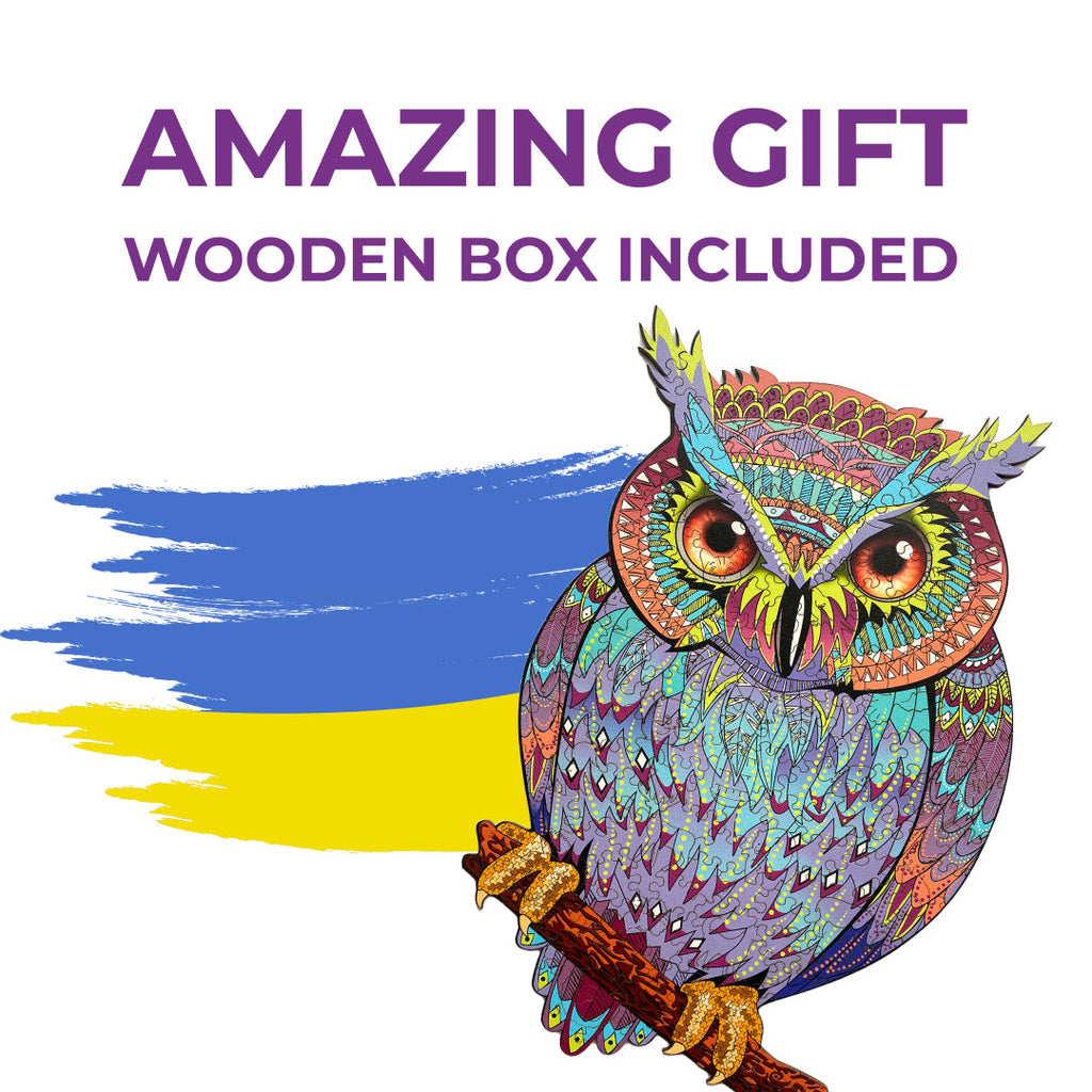 Дерев'яний пазл Сова