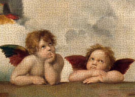 Wooden jigsaw maze puzzle Two Angels (Raphael Santi)