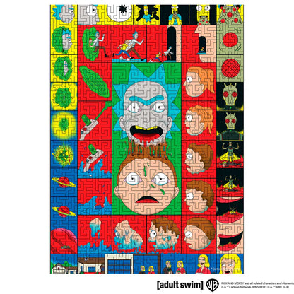 Wooden jigsaw maze puzzle Rick&Morty™ Multiverse in Colors