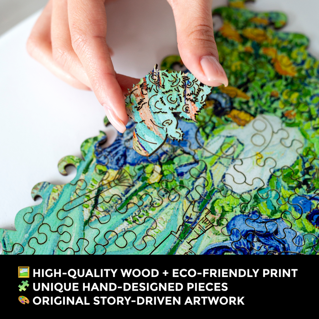 Wooden Jigsaw Puzzle Irises (Vincent Van Gogh)