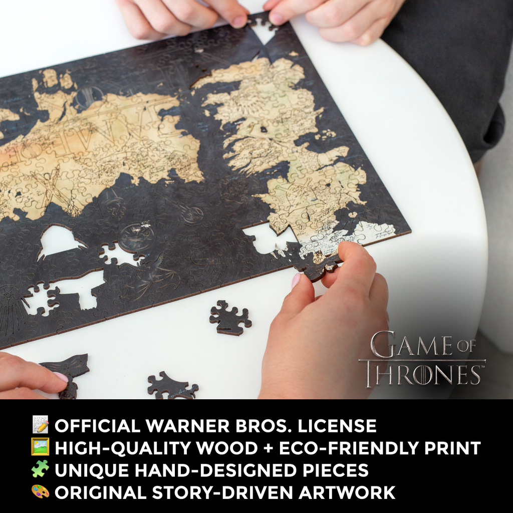 Wooden jigsaw puzzle Game of Thrones™ Westeros map