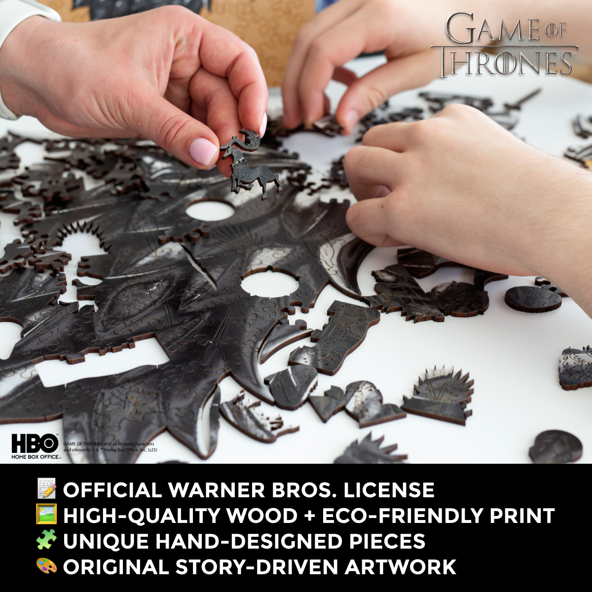 Дерев'яний пазл Гра престолів™ Металеві печатки Старка