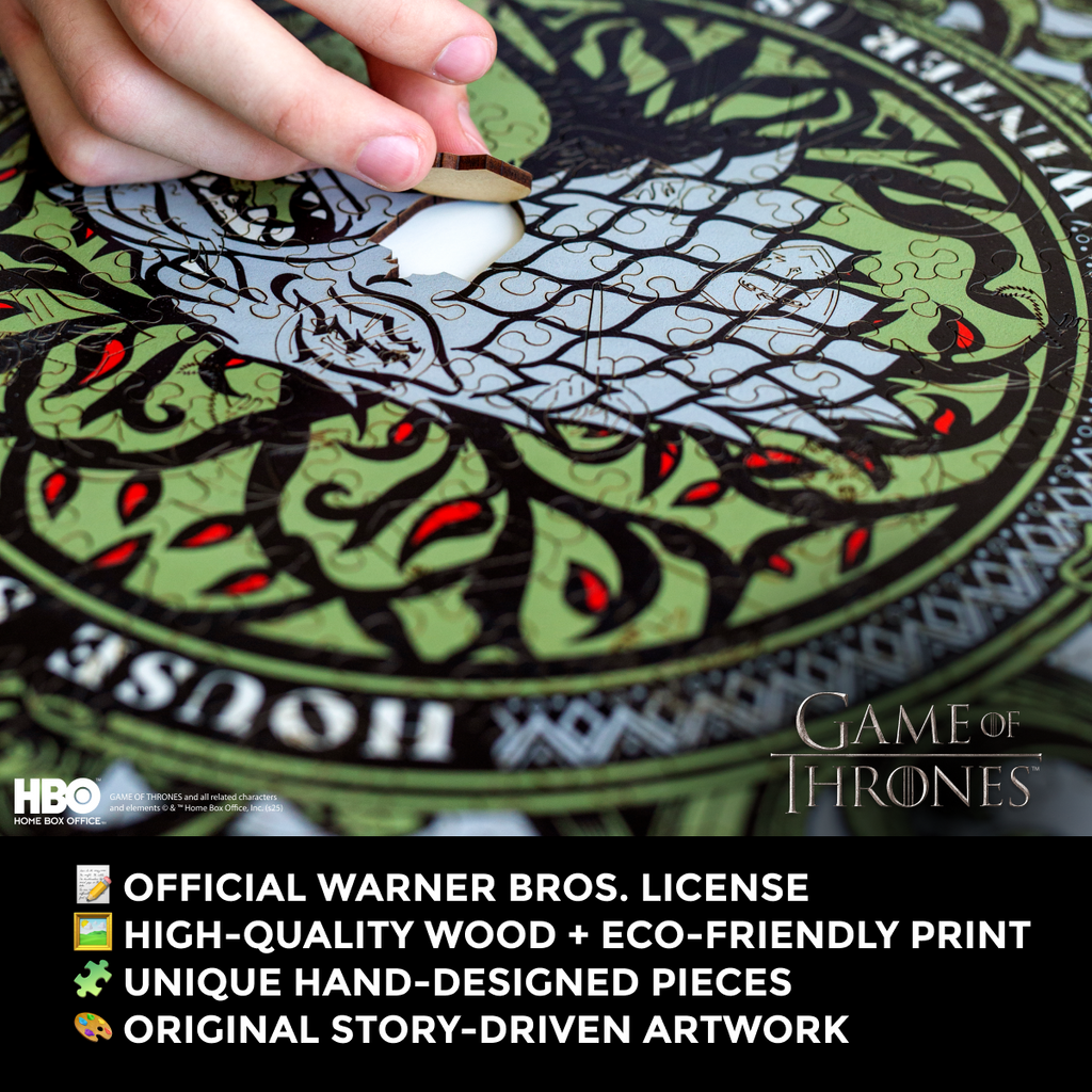 Дерев'яний пазл Гра престолів™ Дім Старків