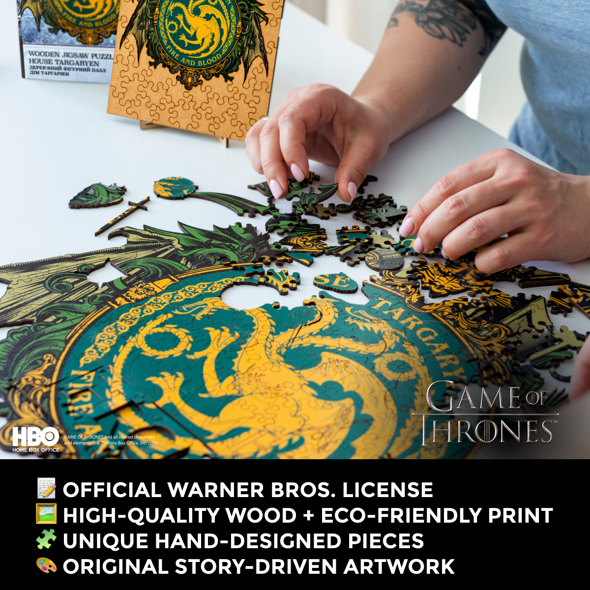 Wooden jigsaw puzzle Game of Thrones™ House Targaryen
