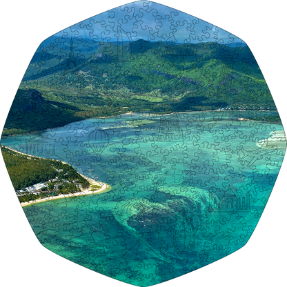 Wooden Jigsaw Puzzle Underwater waterfall