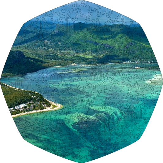 Wooden Jigsaw Puzzle Underwater waterfall