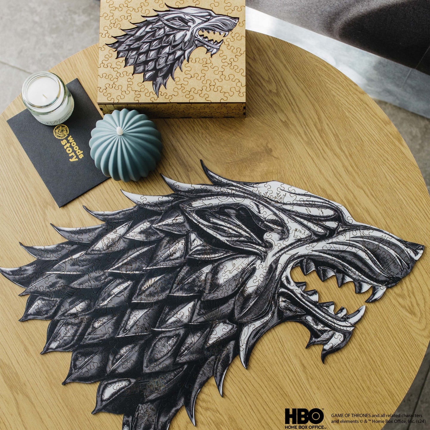Wooden jigsaw puzzle Game of Thrones™ Metallic Sigils Stark