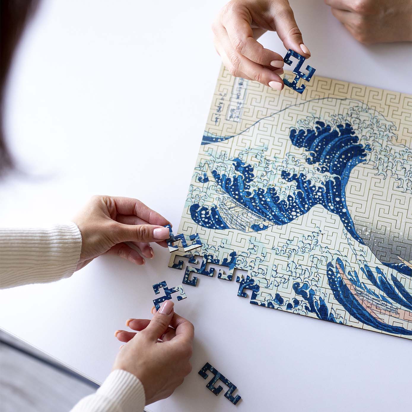 Wooden jigsaw maze puzzle The Great Wave Off Kanagawa (Hokusai)