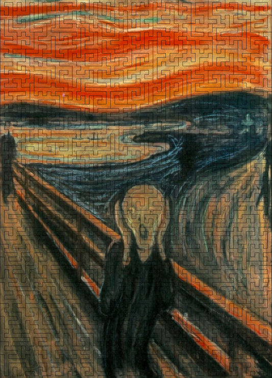 Wooden jigsaw maze puzzle The Scream (Edvard Munch)