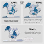 3D colored world map