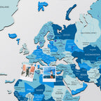 2D Wooden World Map Azure