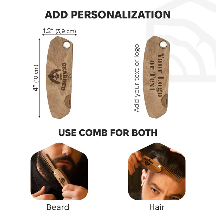 Wooden Beard Comb - Bearded man (B2B)
