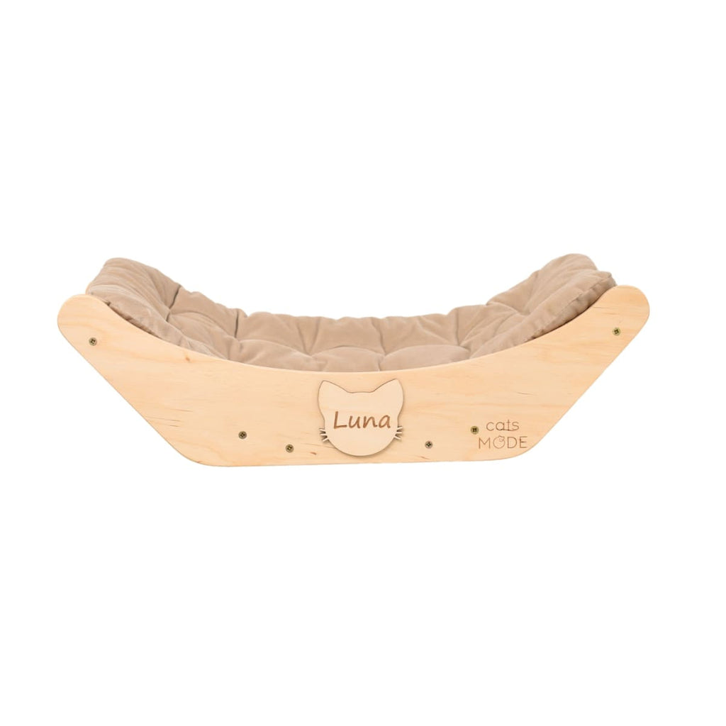 cat bed wall light wood with pillow