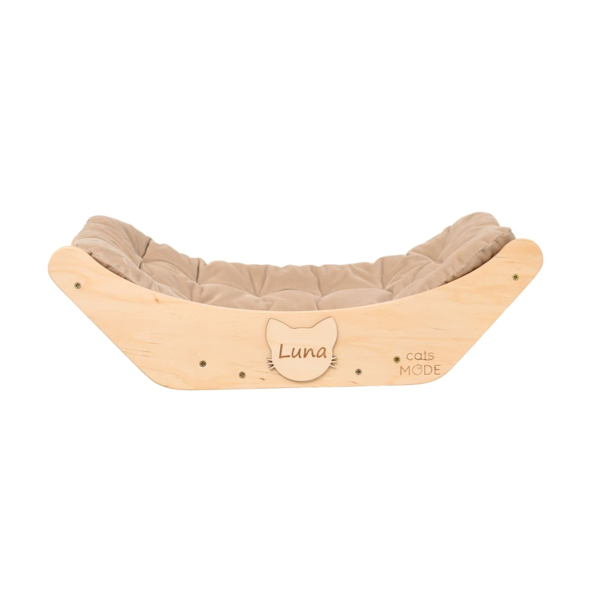 cat bed wall light wood with pillow