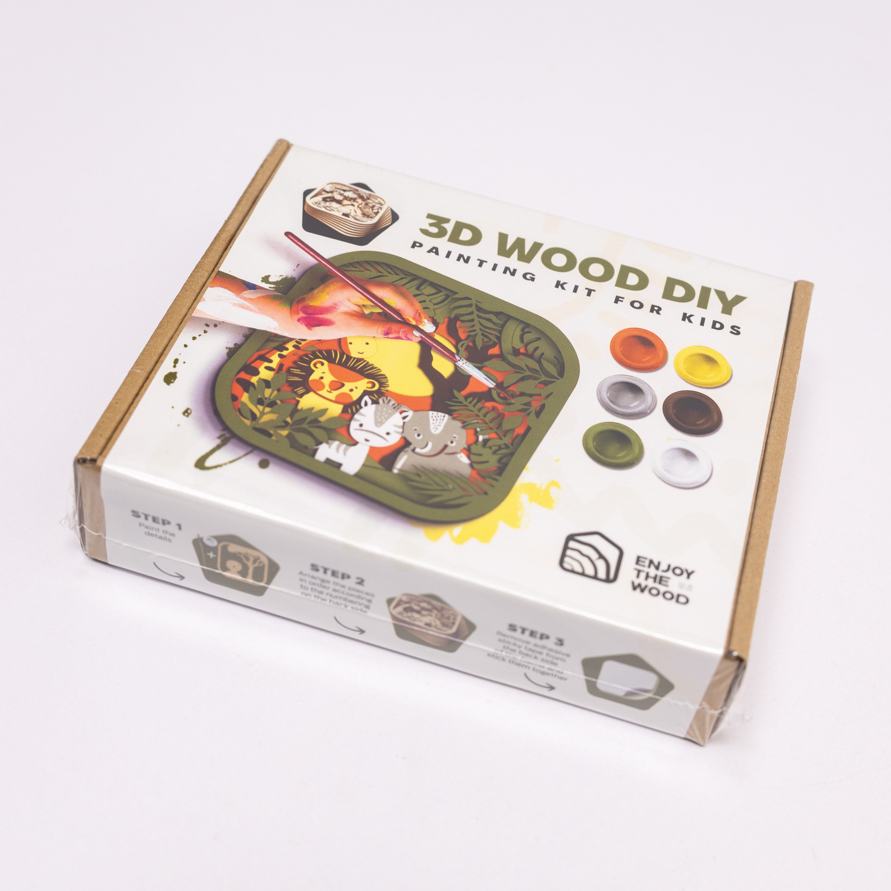 Wooden 3D DIY Painting Kit Safari