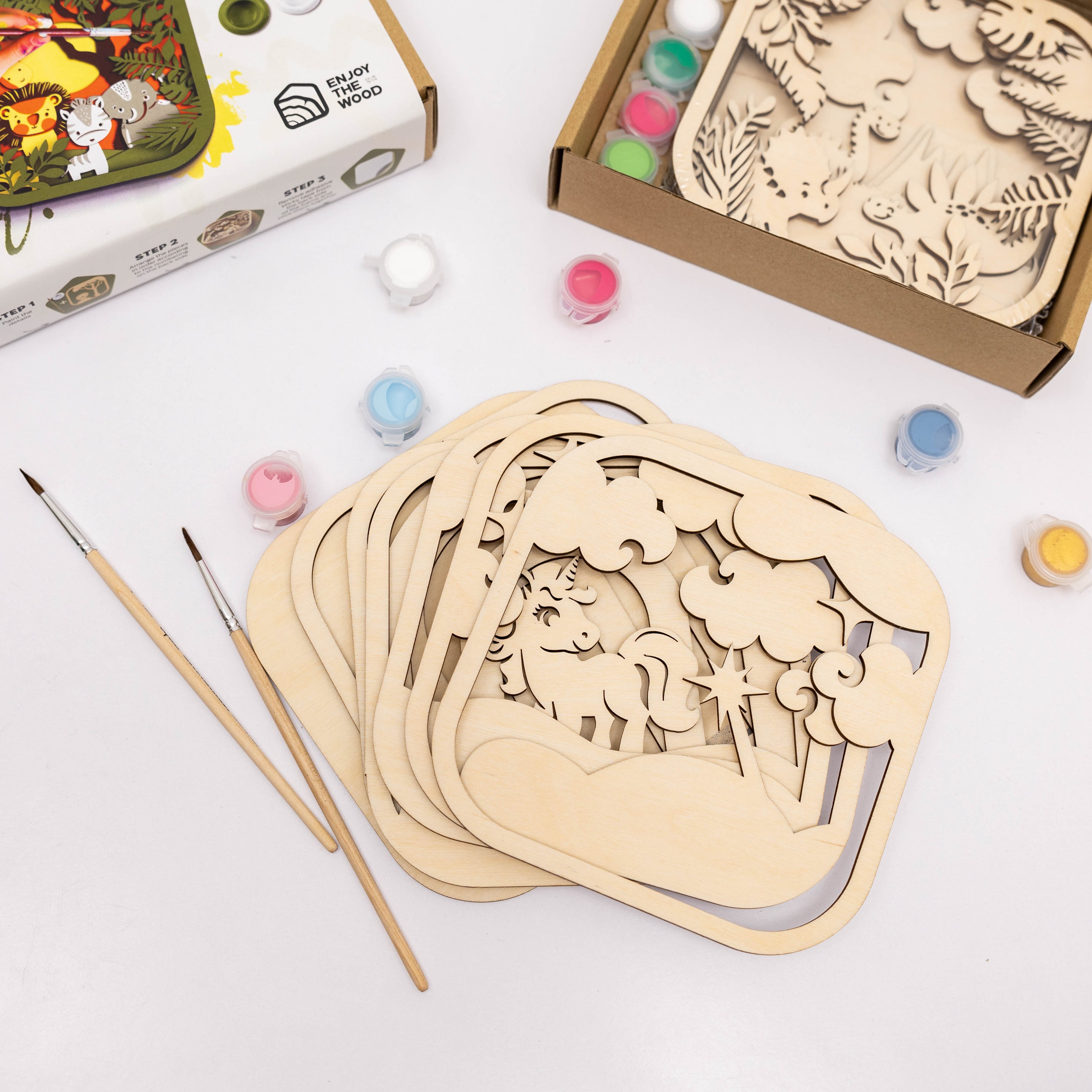 Wooden 3D DIY Painting Kit Unicorn