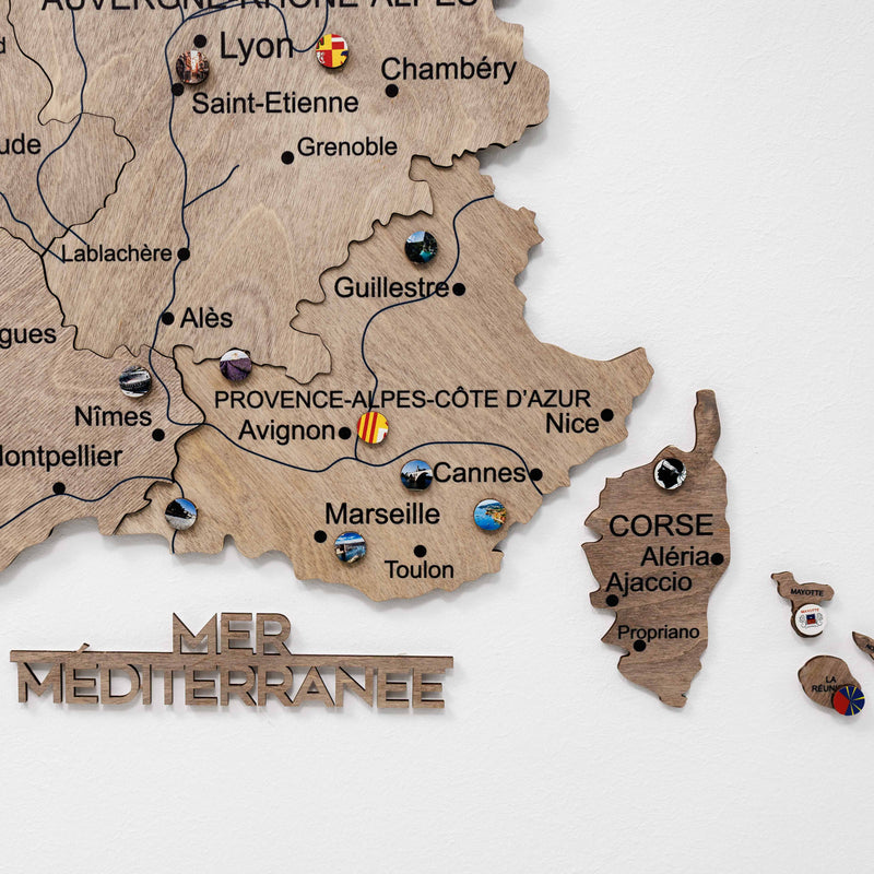 3D Wooden Map of France - Terra