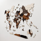 2D Wooden World Map - WoodToned