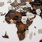 2D Wooden World Map - WoodToned