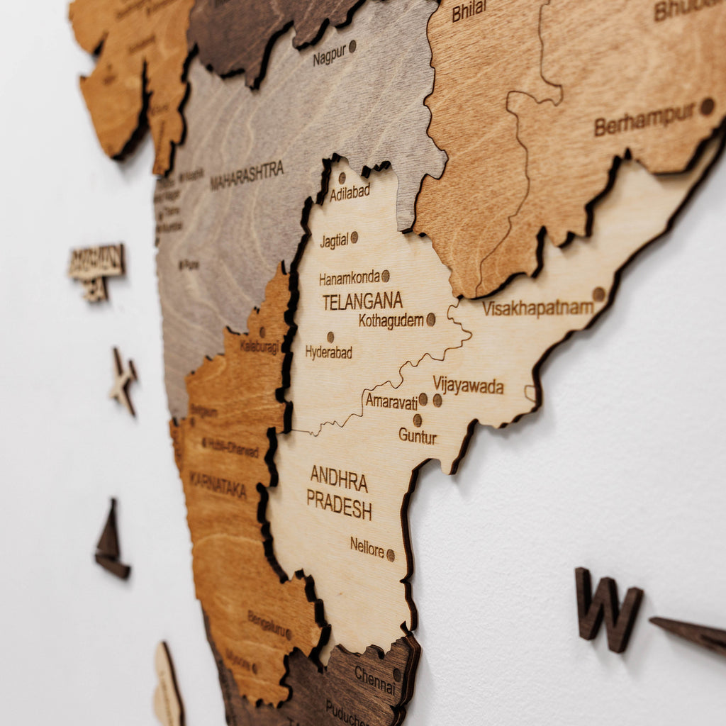 Custom 3D/2D Wooden Map