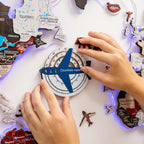 Travel Tracker 3D Colored Wooden World Map – Aqua