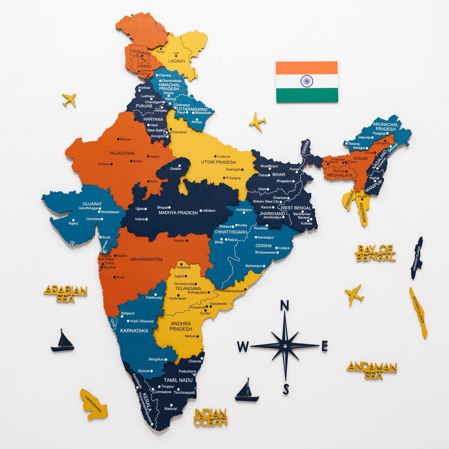 Custom 3D/2D Wooden Map