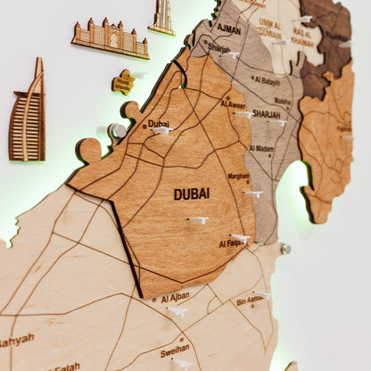 Custom 3D/2D Wooden Map