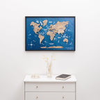 3D Wooden Panel World Map Terra