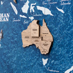 3D Wooden Panel World Map Terra