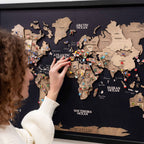 3D Wooden Panel World Map Terra