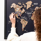 3D Wooden Panel World Map Terra