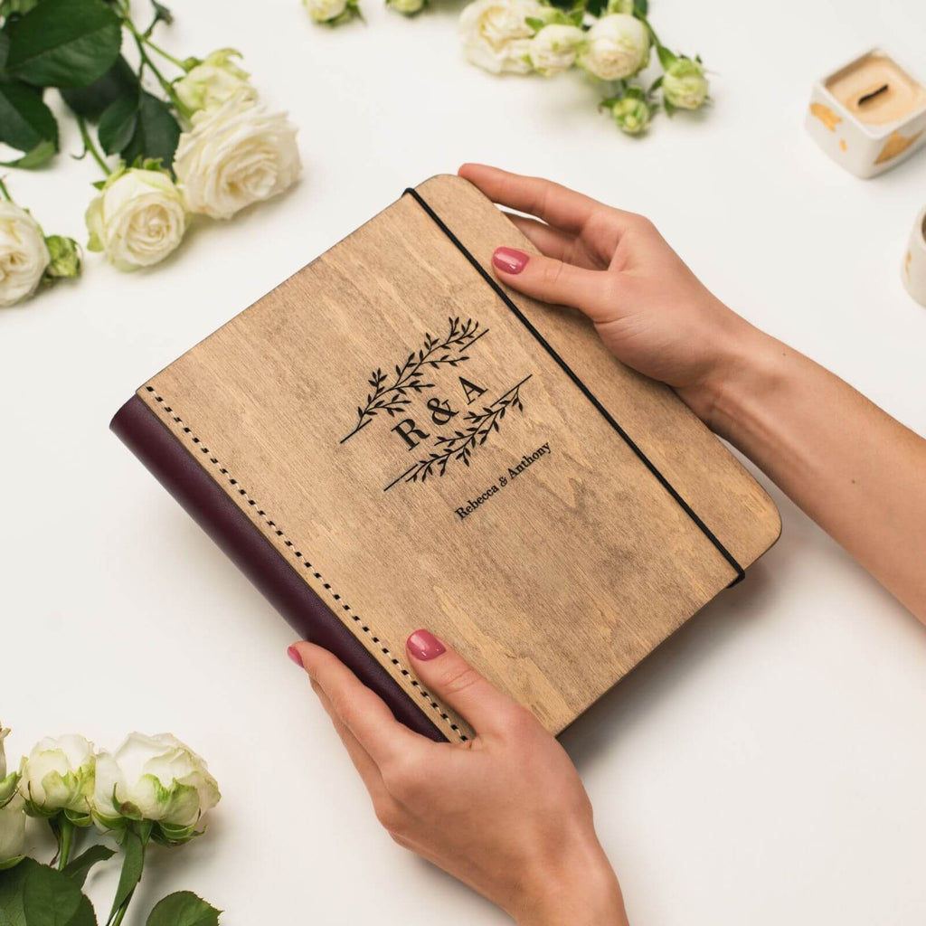 album with leather