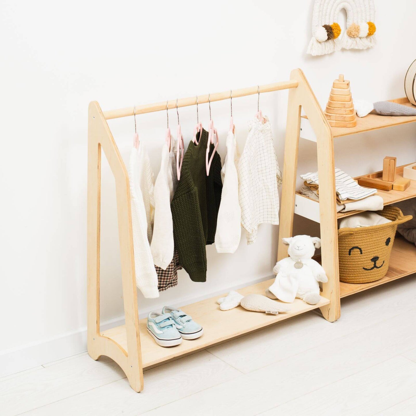 kids wooden clothes racks 
