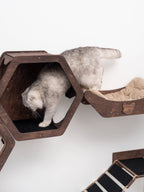Wall Hexagon Cat House Set 2 Felt +bridge + Basket for Cats