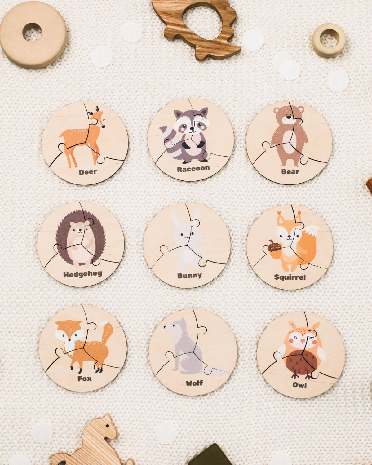 set fruits wooden