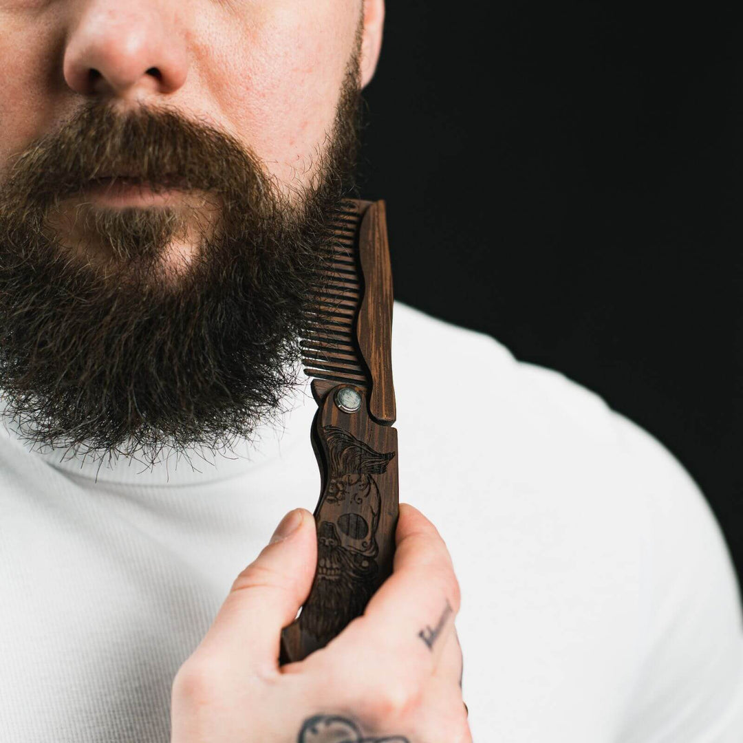 Wooden Beard Comb - Skeleton