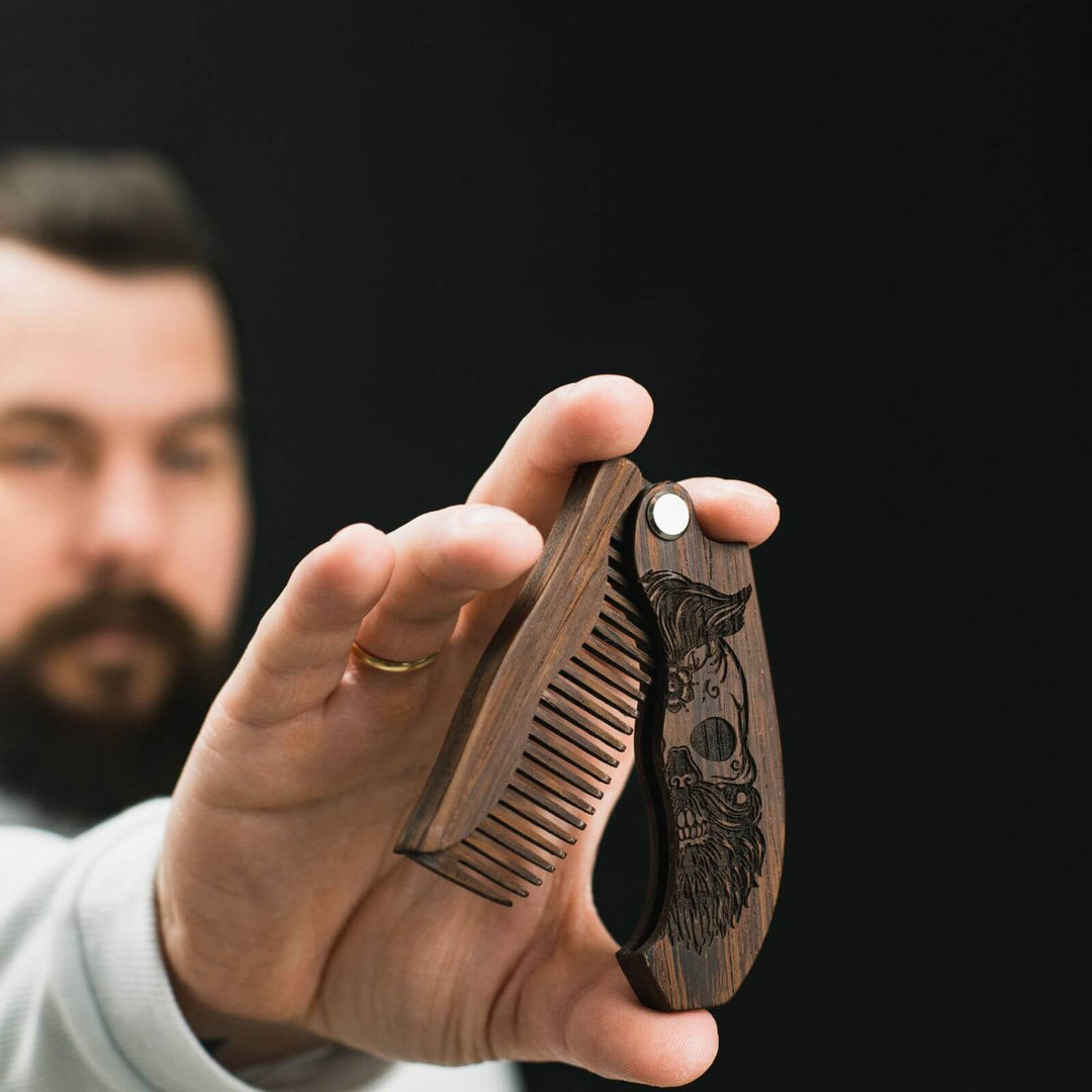 Wooden Beard Comb - Skeleton