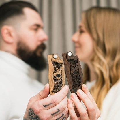 Wooden Beard Comb - Skeleton