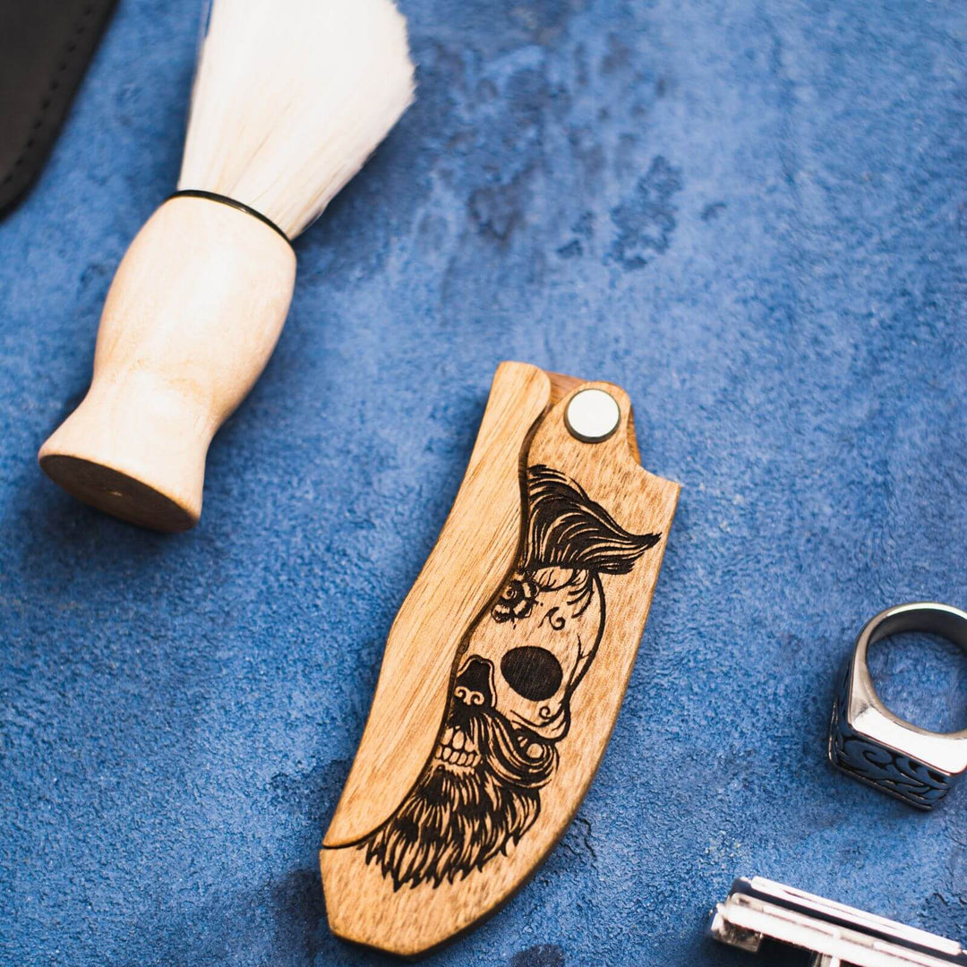 Wooden Beard Comb - Skeleton